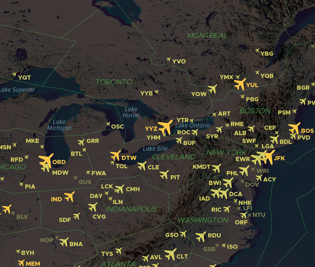 2 Airport Maps : America + World