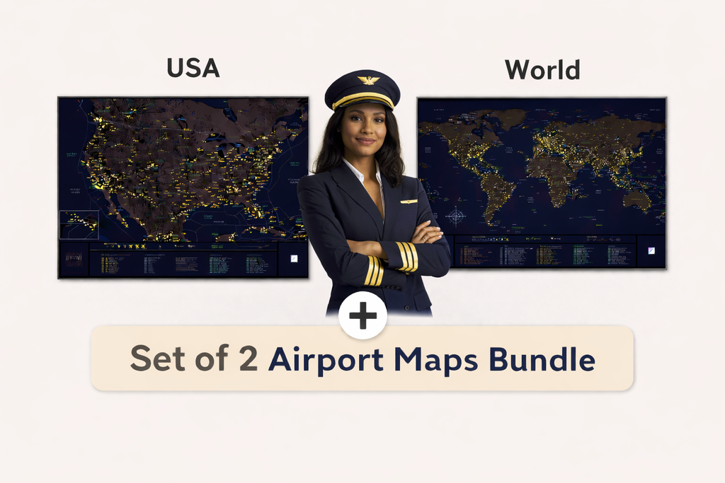 2 Airport Maps : America + World