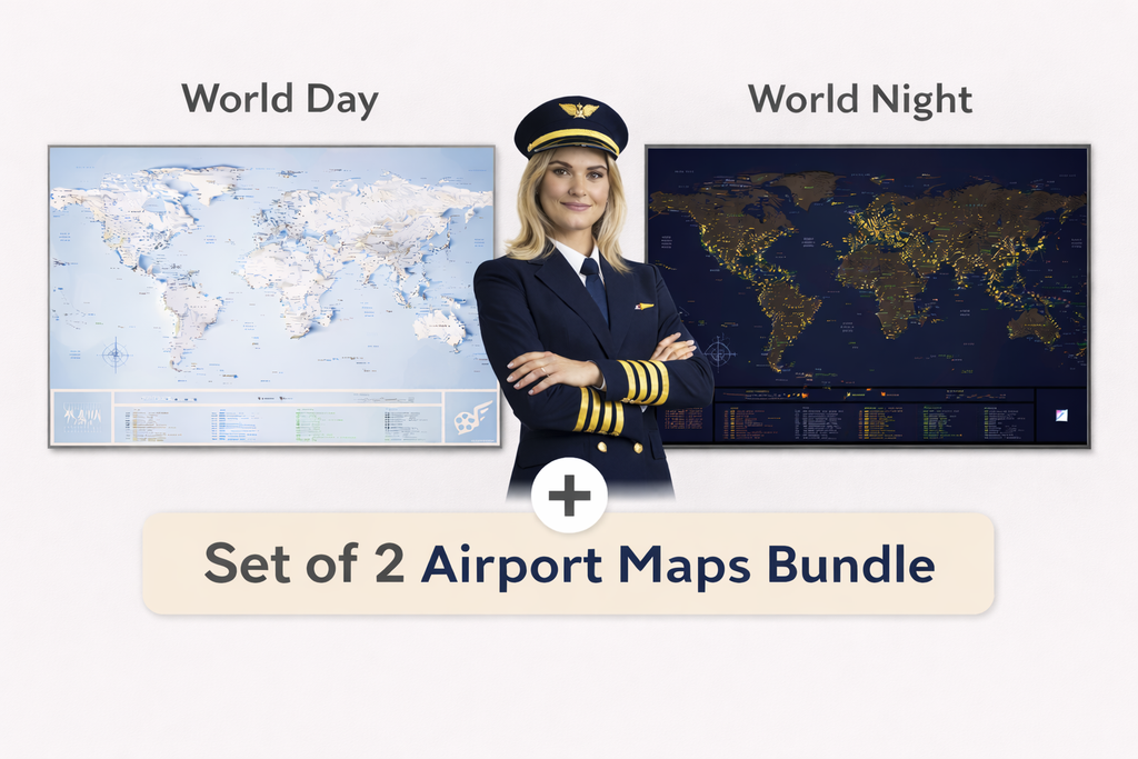 2 Airport Maps : Day + Night