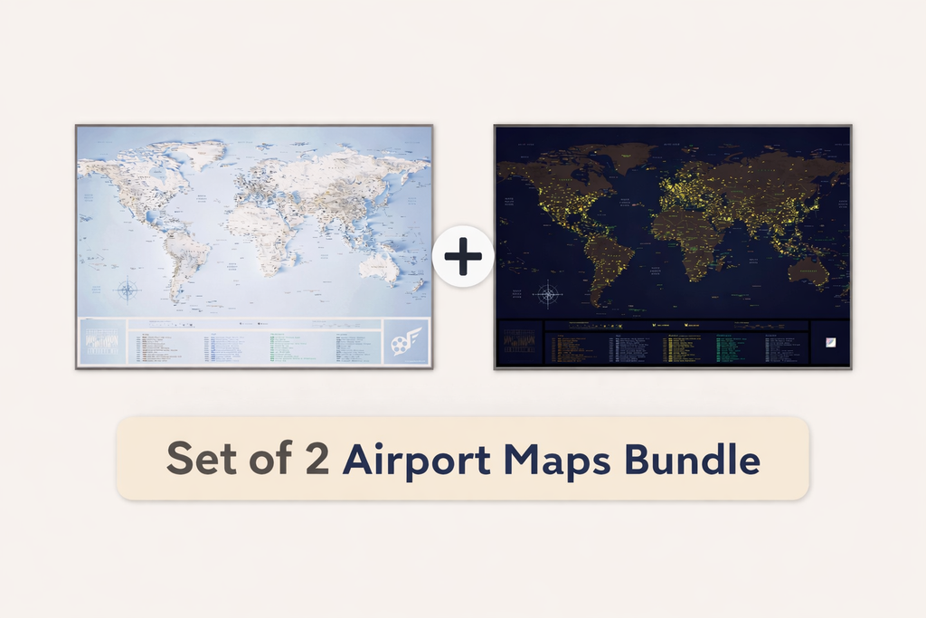 2 Airport Maps : Day + Night